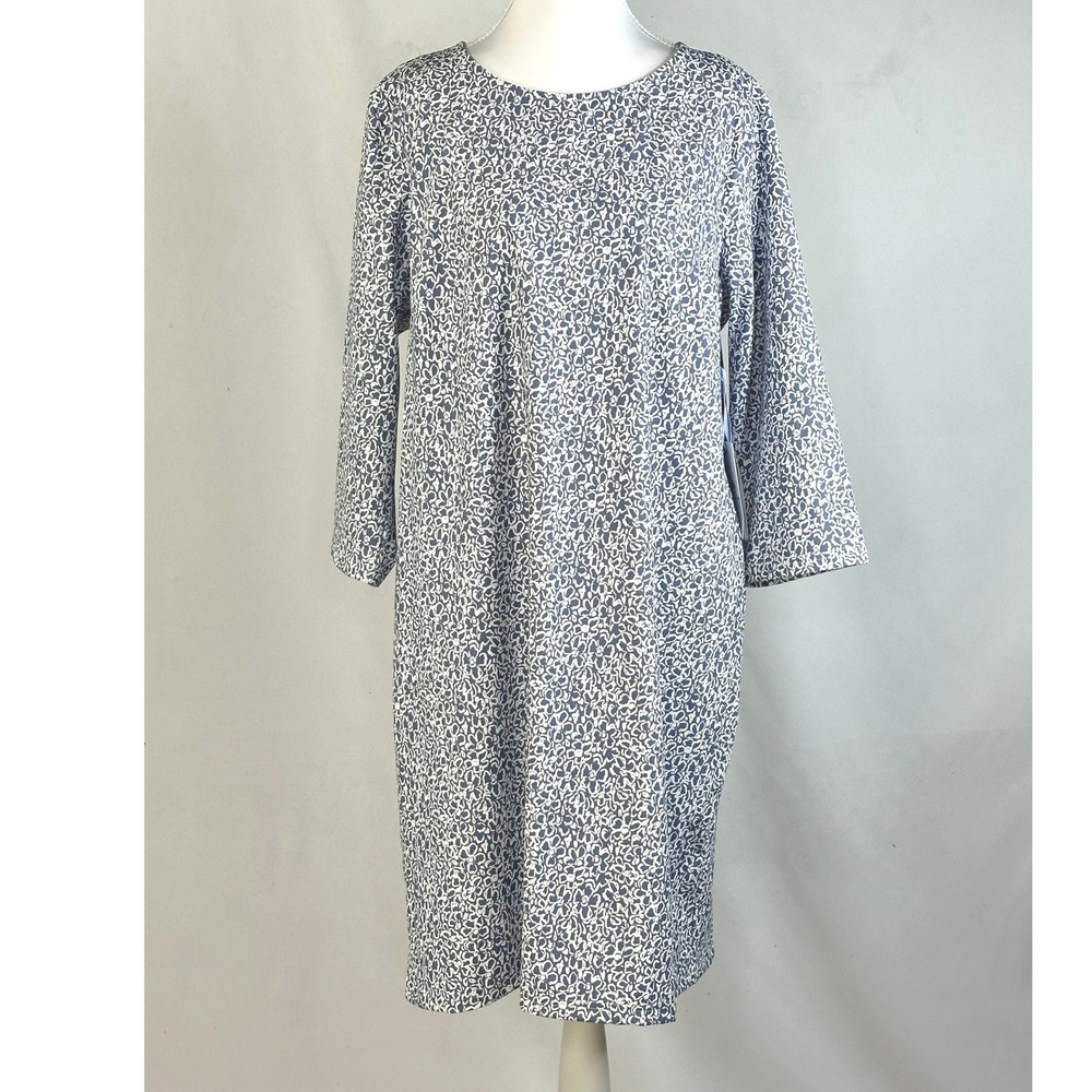 Southern Tide Women's L Dress Blue White Floral Performance Shift Coastal NWT